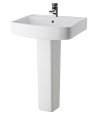 Nuie Bliss 600mm Basin With Full Pedestal - 1 TH - White