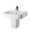 Nuie Bliss 520mm Basin With Semi Pedestal - 1 TH - White