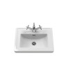 Old London Classique Components Fireclay Classic Basin 1 Tap Hole, Premium Ceramic Wash Basin, White, 500mm