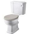 Old London Richmond Comfort Height Close Coupled WC & Cistern, Traditional Close Coupled Toilet, Gloss White