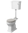 Old London Richmond Comfort Height Mid Level Pan, Cistern and Flush Pipe Kit, Traditional Close Cistern Toilet, Gloss White