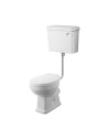 Nuie Carlton Low Level Toilet With Cistern And Flush Pipe Kit - White