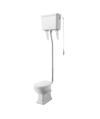 Nuie Carlton High Level Toilet With Cistern And Flush Pipe Kit - White