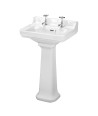 Nuie Carlton 560mm Full Pedestal Basin - 2 TH - White