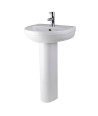 Nuie Harmony 500mm Basin With Full Pedestal - 1 TH - White