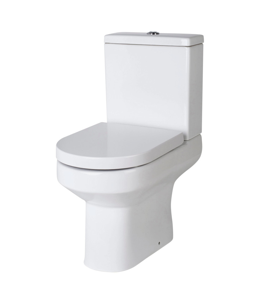 Nuie Harmony Close Coupled Toilet With Push Button Cistern - White