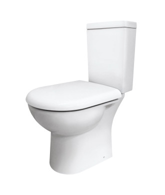 Nuie Provost Open Back Close Coupled Toilet With Push Button Cistern - White