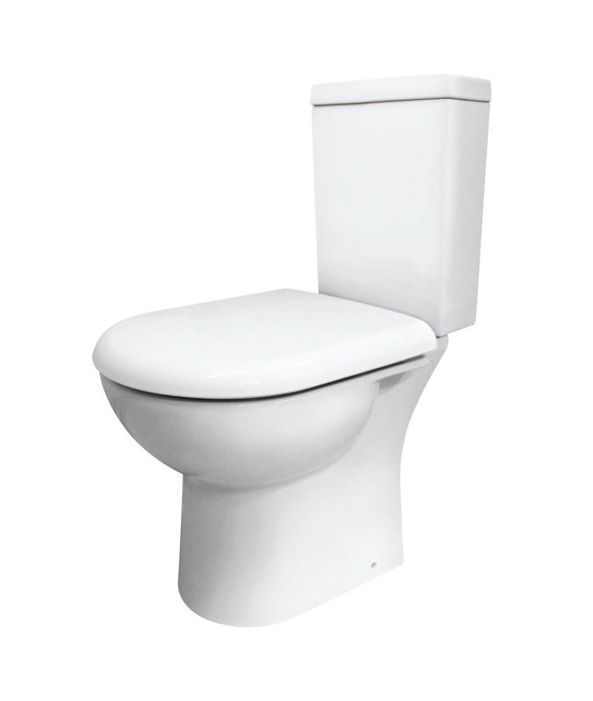 Nuie Provost Open Back Close Coupled Toilet With Push Button Cistern - White