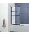 iBathUK Crittall Designer Folding Shower Bath Screen - Matt Black