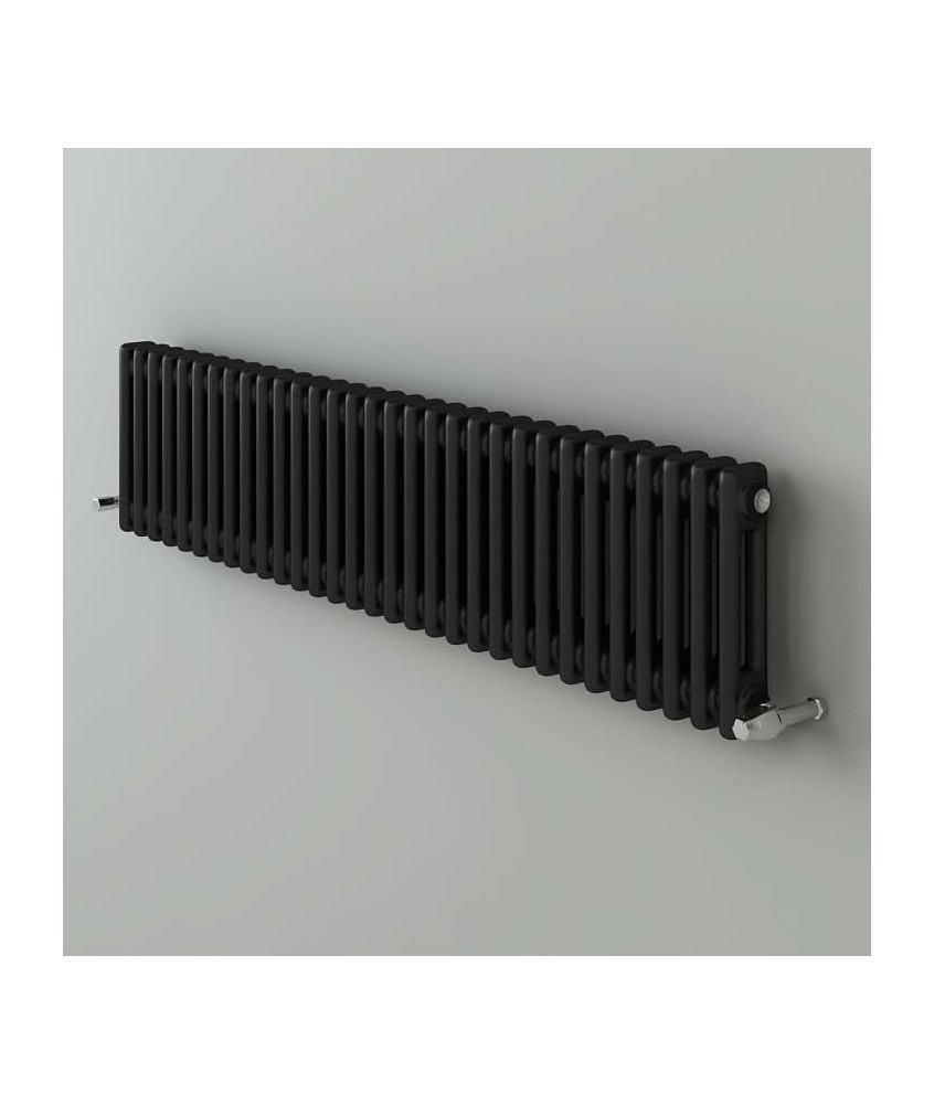 iBathUK Regency Horizontal White Traditional 2 Column Radiator, High Output Hydronic Heating Gloss White 600x785mm