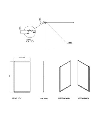AQUALUX 3 White Framed Bath Screen - 750mm