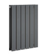 iBathUK Apex Horizontal Double Panel Slim Flat Radiator, Wall Mounted Designer Radiator with Angled Valve, Matt White, 600mm ...