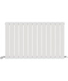 iBathUK Apex Horizontal Single Panel Slim Flat Radiator, Wall Mounted Designer Radiator with Angled Valve, Matt White, 600mm ...