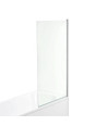 VeeBath 1400mm x 800mm 6mm Glass Square Edge Straight Bath Screen - Chrome