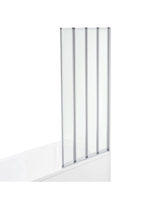 VeeBath 1400mm x 800mm 4mm Glass Four Folding Bath Screen - Chrome
