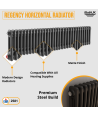 iBathUK Regency Horizontal White Traditional 2 Column Radiator, High Output Hydronic Heating Gloss White 600x785mm