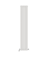 iBathUK Apex Vertical Double Panel Slim Flat Radiator, Wall Mounted Designer Radiator, High Heat Output, Matt Anthracite, 160...