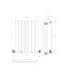 iBathUK Strata Horizontal Single Panel Oval Radiator, Wall Mounted Designer Radiator, High Heat Output, Matt White, 600 x 1440mm