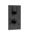 Nuie Aztec Twin Thermostatic Concealed Shower Valve with 1 Outlet, Premium Shower Accessories for Bathrooms, Matt Black
