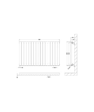 Horizontal Single Panel Radiator 600 x 992