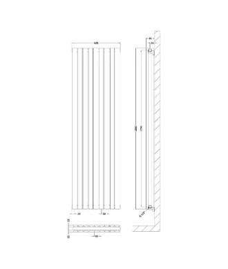 Vertical Double Panel Radiator 1800 x 528