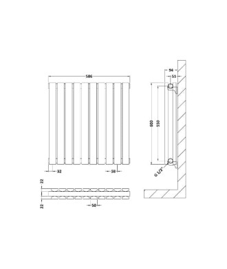 Horizontal Double Panel Radiator 600 x 586