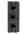 Nuie Aztec Triple Thermostatic Concealed Shower Valve with 2 Outlet, Premium Shower Accessories for Bathrooms, Matt Black