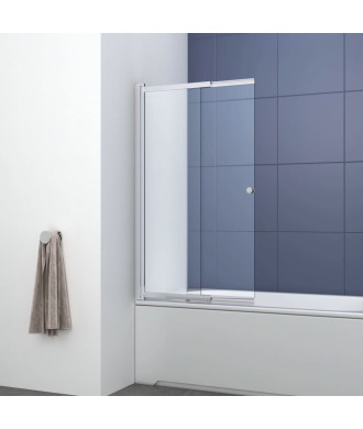 iBathUK 1400mm x 830mm Sliding Shower Bath Screen with Panel - Chrome