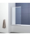 iBathUK 1400mm x 830mm Sliding Shower Bath Screen with Panel - Chrome