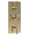 Nuie Aztec Triple Thermostatic Concealed Shower Valve with Diverter 3 Outlet, Premium Shower Accessories for Bathrooms, Brush...