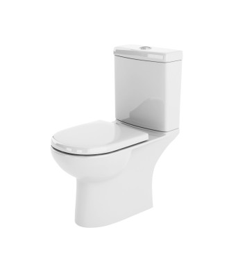 Nuie Lawton Compact Close Coupled Toilet With Push Button Cistern - White