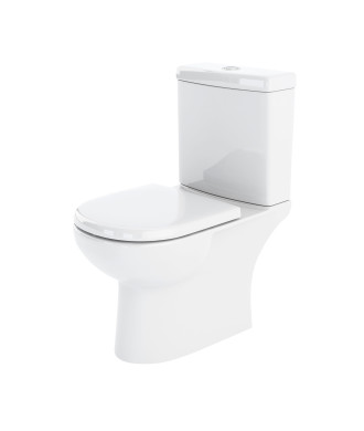 Nuie Lawton Close Coupled Toilet With Push Button Cistern - White
