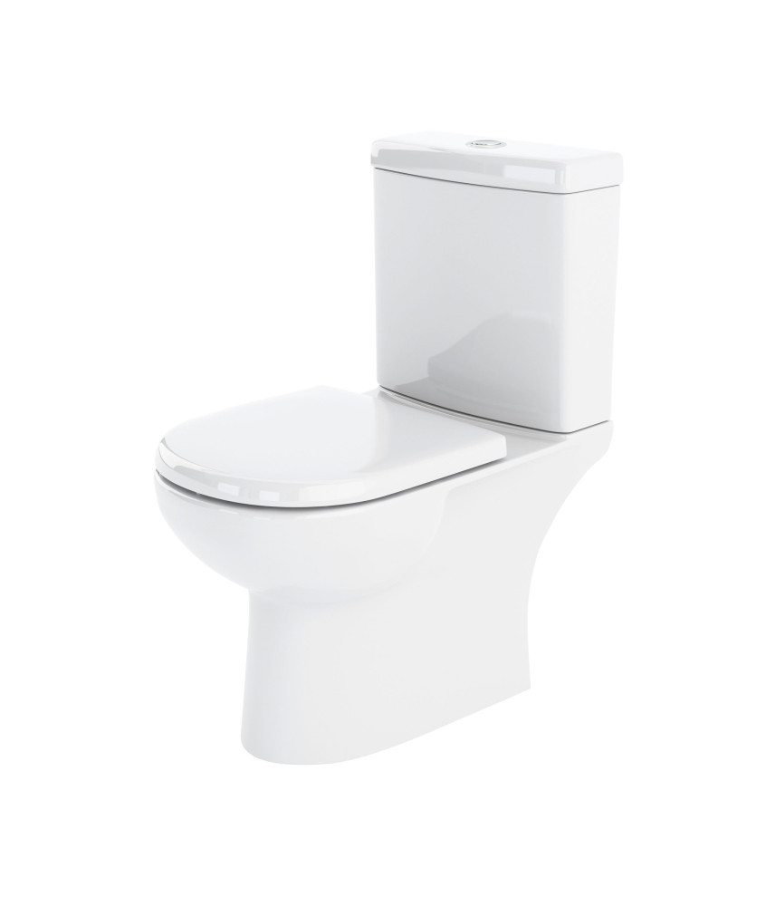 Nuie Lawton Close Coupled Toilet With Push Button Cistern - White