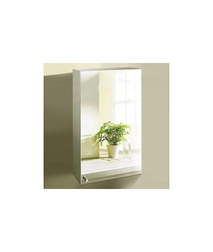 iBathUK Porto Mirror Cabinet 400 x 600mm, Wall Mounted Single Door Stainless Steel Storage Cabinet with Rectangular Mirror - ...