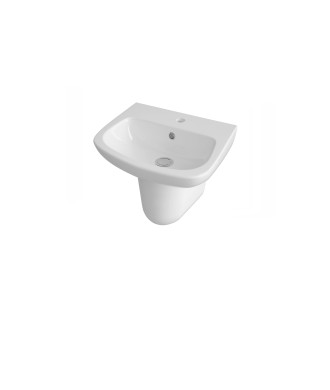 Nuie Ambrose 450mm Basin With Semi Pedestal - 1 TH - White