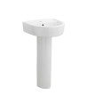 Nuie Provost 420mm Basin With Full Pedestal - 1 TH - White
