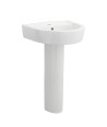 Nuie Provost 520mm Basin With Full Pedestal - 1 TH - White