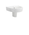 Nuie Provost 520mm Basin With Semi Pedestal - 1 TH - White