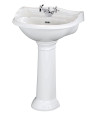 Old London Chancery 500mm Basin & Pedestal 1 Tap Hole, Pedestal Bathroom Basin, White