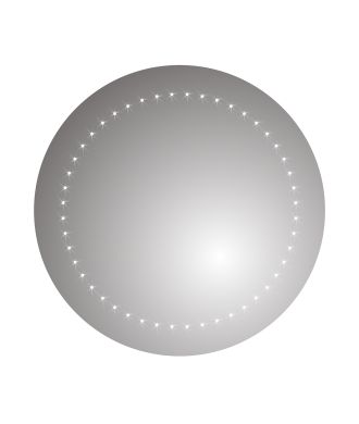 iBathUK Luna 500 x 500mm Battery Powered Round LED Bathroom Mirror - Silver