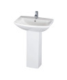 Nuie Asselby 600mm Basin With Full Pedestal - 1 TH - White