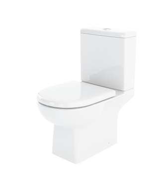 Nuie Asselby Close Coupled Toilet With Push Button Cistern - White