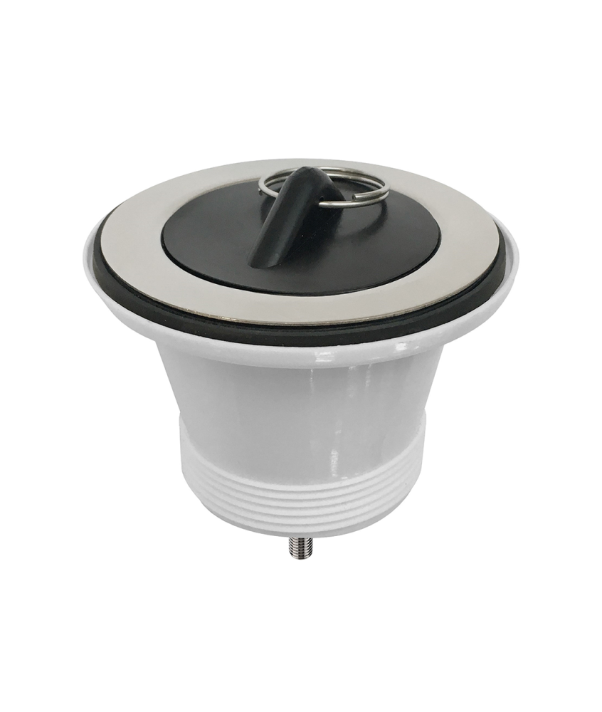 Nuie Kitchens Cleaner Sink Waste & Plug, Durable Plug for Basin, Crafted from High-quality Steel, Chrome/Black