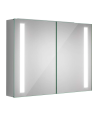 iBathUK Astrid LED Bathroom Mirror Cabinet 800 x 600mm, Wall Mounted Illuminated Mirror Cabinet with Storage & Double Hinged ...