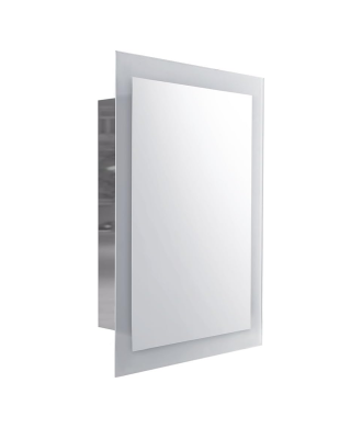 iBathUK Bristol Bathroom Mirror Cabinet 480 x 600mm, Wall Mounted Storage Cabinet with Sliding Mirror Door & Internal Shelf -...