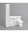 iBathUK Harper Combined Vanity Unit Bathroom Suite, Basin Cabinet with Back to Wall Toilet WC & Pan, Modern Vanity Unit with ...