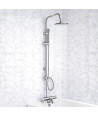 iBathUK Elevex Thermostatic Shower Mixer Set with Bath Filler, Fixed Head & Handset - Chrome