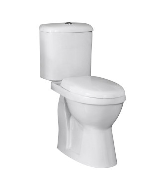 Nuie Comfort Height Close Coupled Toilet With Push Button Cistern And Soft Close Seat - White