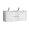 1200 W/H 4-Drawer Vanity & Double Basin