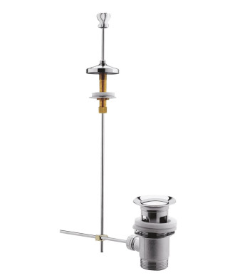 Nuie Basin Pull Up Waste with White Indice - Chrome